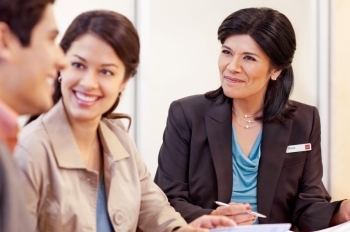 financial advisor consulting with clients